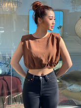 Load image into Gallery viewer, Downtown Woven Top- Cognac
