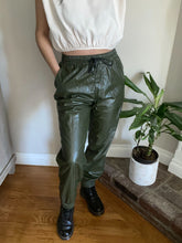 Load image into Gallery viewer, City Girl PU Joggers- Olive
